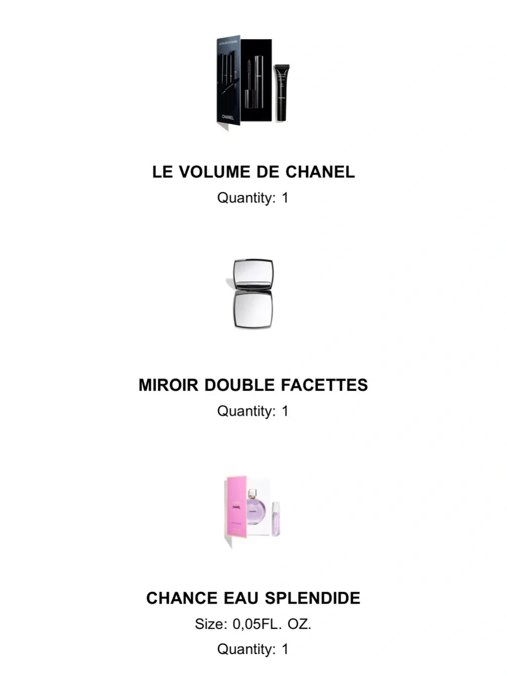 AUTH CHANEL Black Double-Sided Compact Mirror, CC Logo & White CHANEL Pouch ++